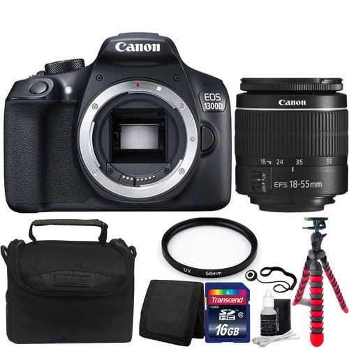 Canon EOS Rebel 1300D/T6 18MP DSLR Camera w/1855mm Lens + Accessory