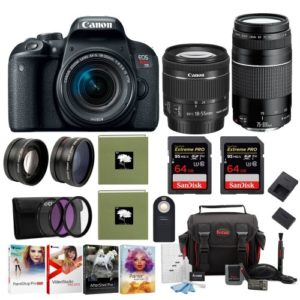 Canon EOS Rebel T7i DSLR Camera with 18-55mm and 75-300mm Lens Pro Bundle